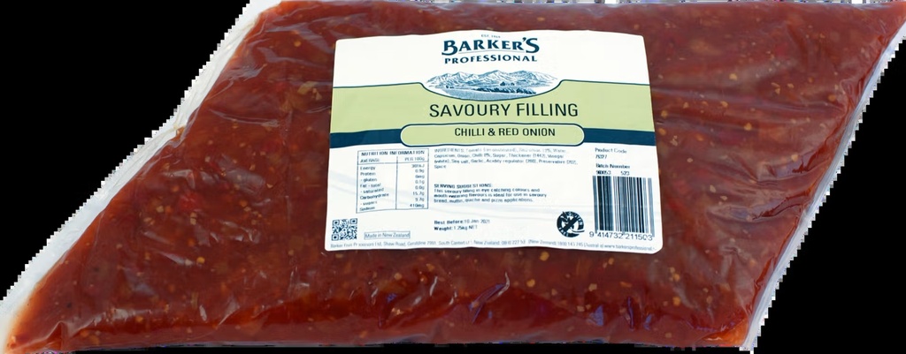 FILLING CHILLI & RED ONION 4X1.25KG/CTN BARKERS 75327 