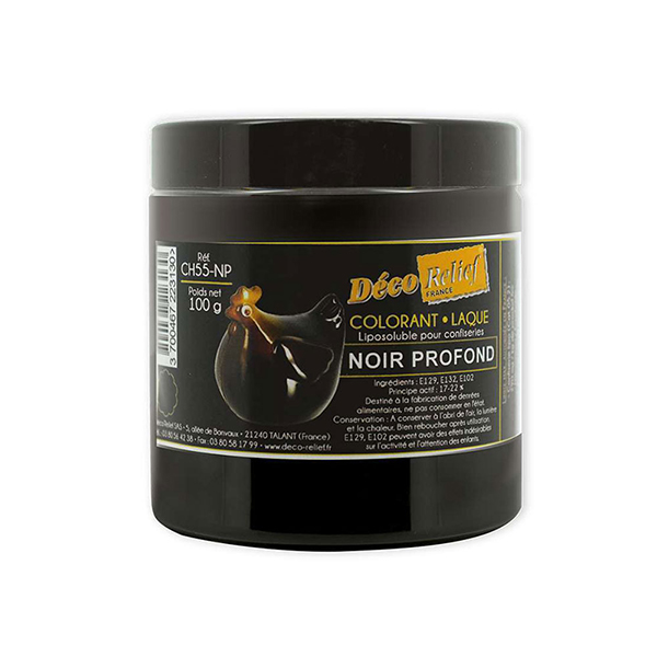 COLOUR BLACK POWDER LIPO SOLUBLE 100g DECO RELIEF