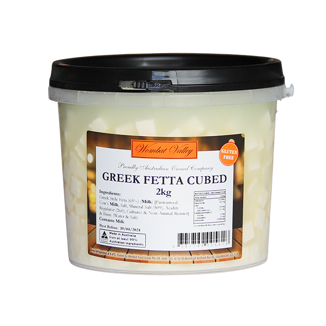 FETA CHEESE TRADITIONAL CUBED 2KG GREEK WOMBAT VALLEY