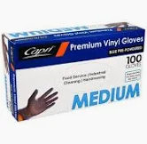VINYL GLOVE MED BLUE+PWDR x1000 C-GV008