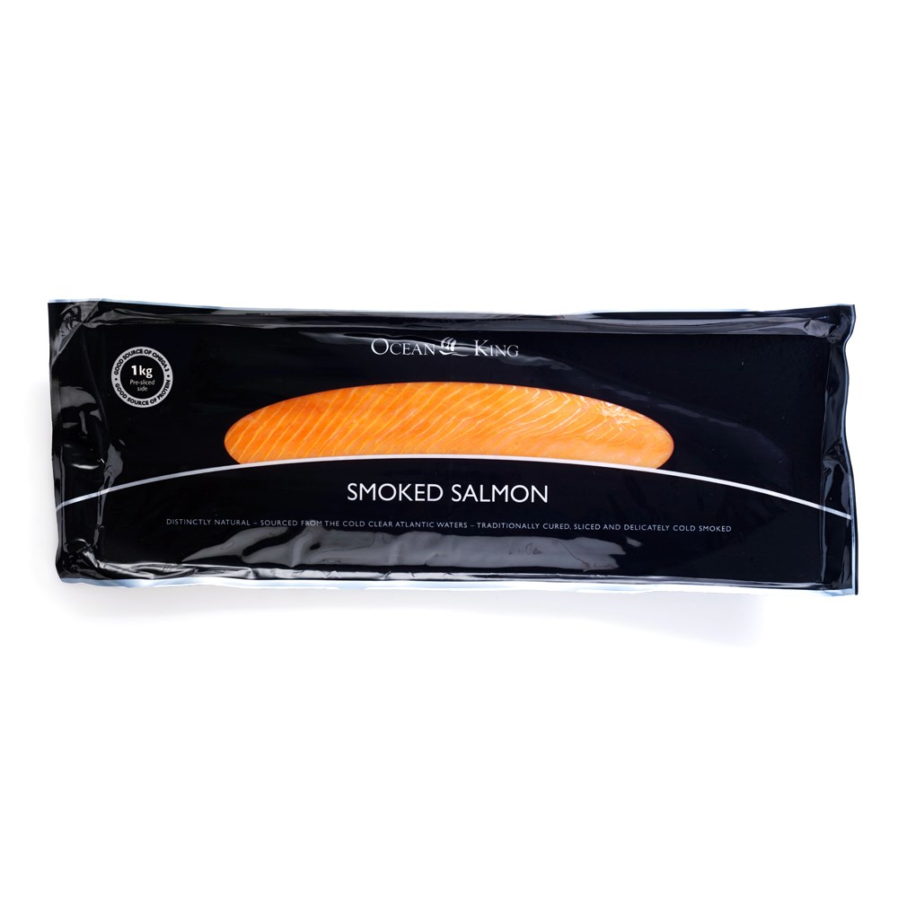 SALMON SMOKED SLICED OCEAN KING 1KG