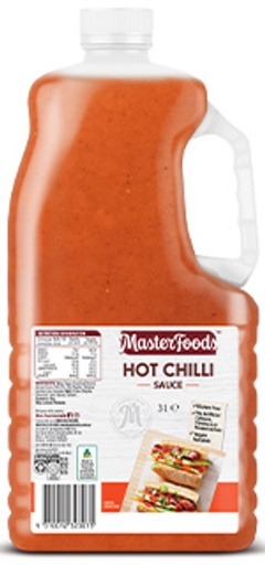 [SCEHOTCH] SAUCE HOT CHILLI MASTERFOODS 3LT