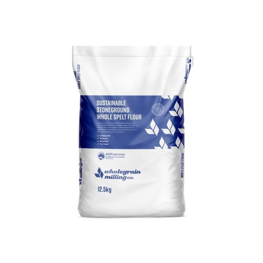[WGSPELTWH] FLOUR SPELT WHOLE SUSTAINABLE WHOLEGRAIN MILLING 12.5KG BLUE