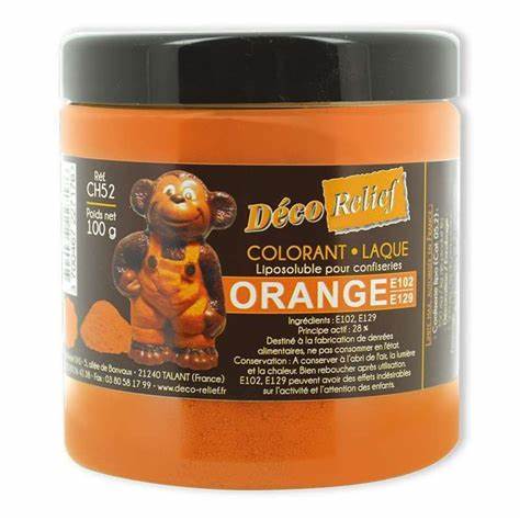 [DECOORANGE] COLOUR ORANGE POWDER LIPOSOLUBLE 100g DECO RELIEF