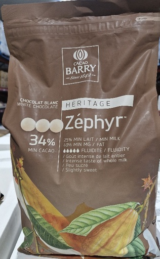 [CHWZ5] CHOCOLATE WHITE ZEPHYR 34% CACAO 5KG
