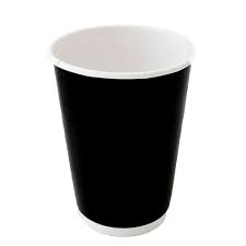 [DIMPLE16NEW] PAPER COFFEE CUP COOL WAVE DOUBLE WALL BLACK 16 OZx25