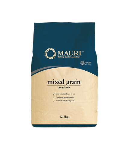 [MGM85890] MIXED GRAIN BREAD MIX 12.5KG MAURI