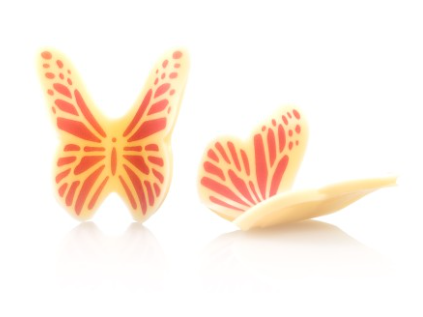 [DOB77504] DECORATION BUTTERFLY PINK & WHITE 286g/120 35x30mm (77572) 