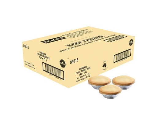 [FMP85616] FRUIT MINCE TARTS UNBAKED FILLED 112X73G PAMPAS