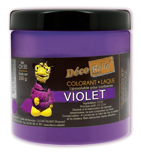 [LIPOPURP] COLOUR VIOLET PURPLE POWDER LIPO SOLUBLE 100g DECO RELIEF 