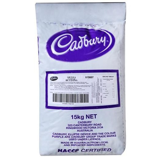 [CADSIENNA15] MILK CHOCOLATE BUTTONS SIENNA CADBURY 15KG 615607