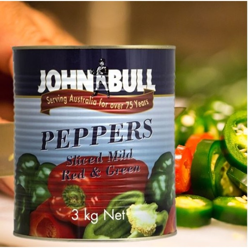 [CAPA10] JOHN BULL SLICED MILD R&G PEPPERS 3KG