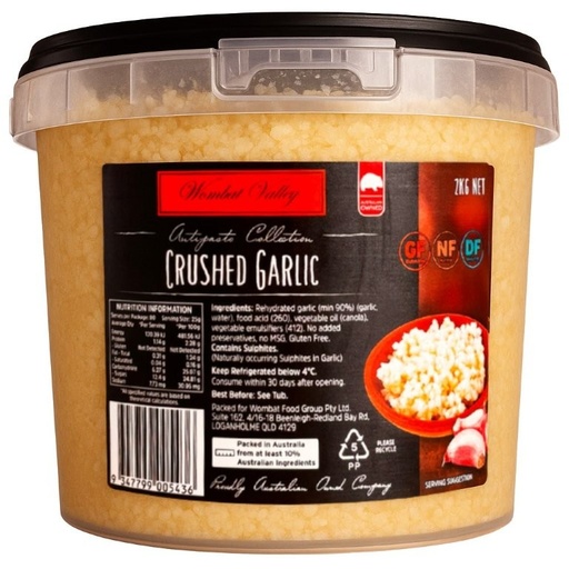 [GARLIC] GARLIC MINCED CHILLED GLUTEN FREE 2KG WOMBAT VALLEY(6)