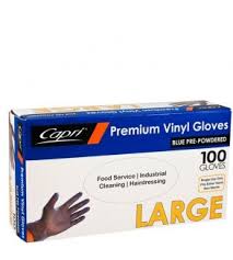 [GLOVEPOWFREDLGE] VINYL GLOVE LARGE BLUE x1000 C-GV0012